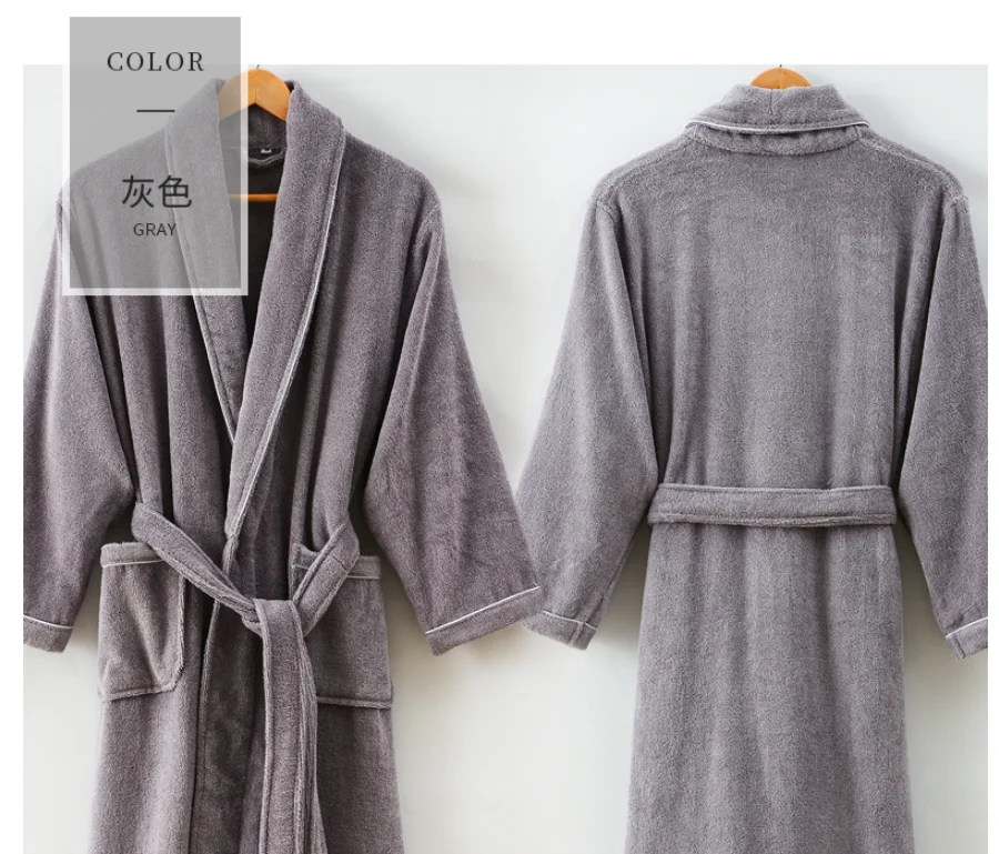Wholesale Luxury Hotel Men Women Bath Robe Thick 100 Cotton Terry