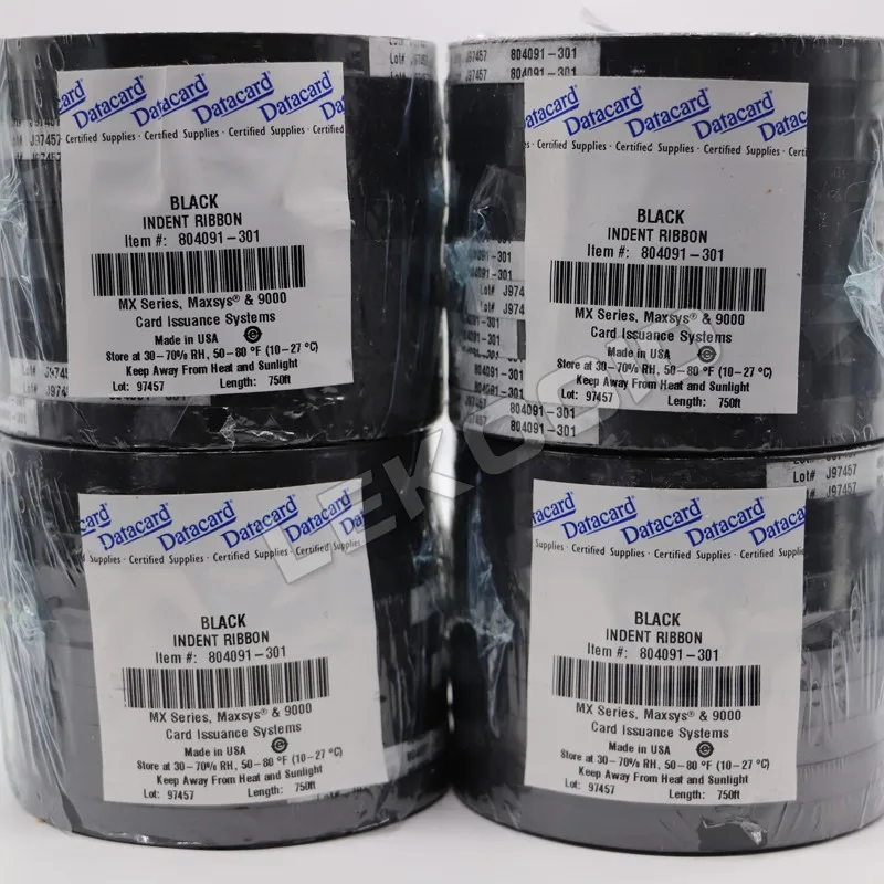 Indent Ribbon Datacard MX1000 Black Indent Ribbon 804091-301 - 500 Prints