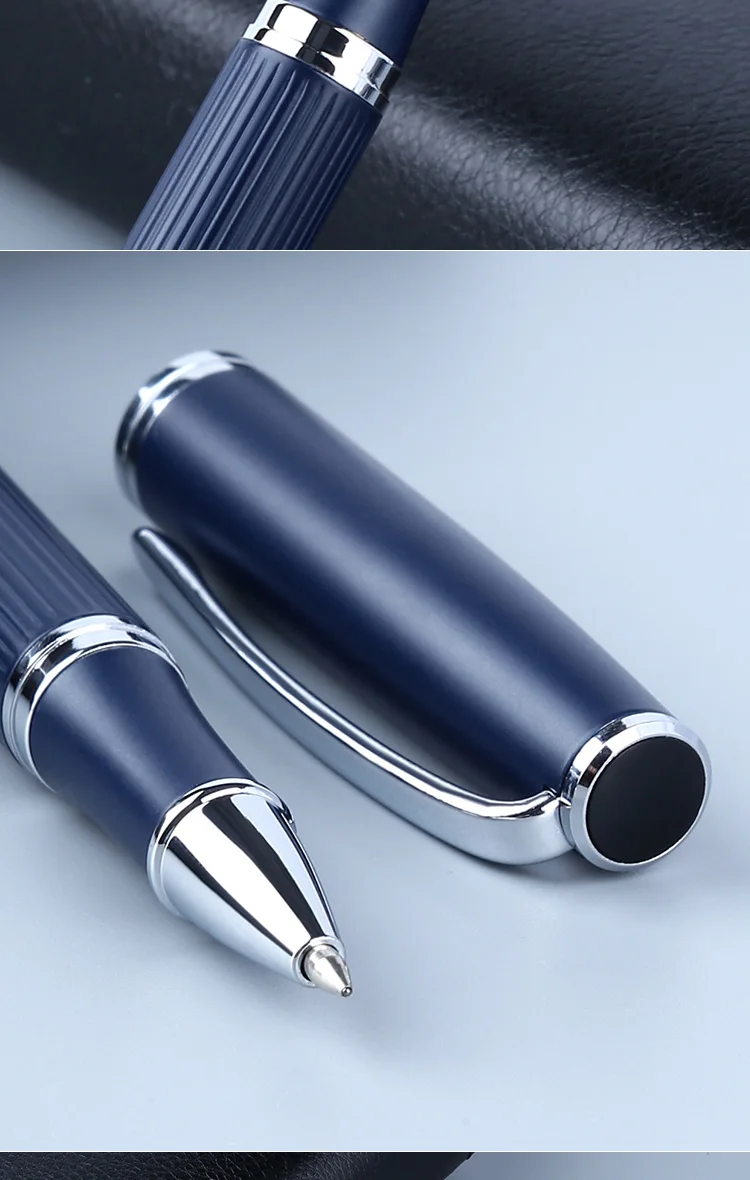 Cheap Fancy Black Metallic Ballpoint Pen Gel Ink Thick Roller Ball Point Pen With Metal Clips