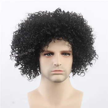 curly black wig mens