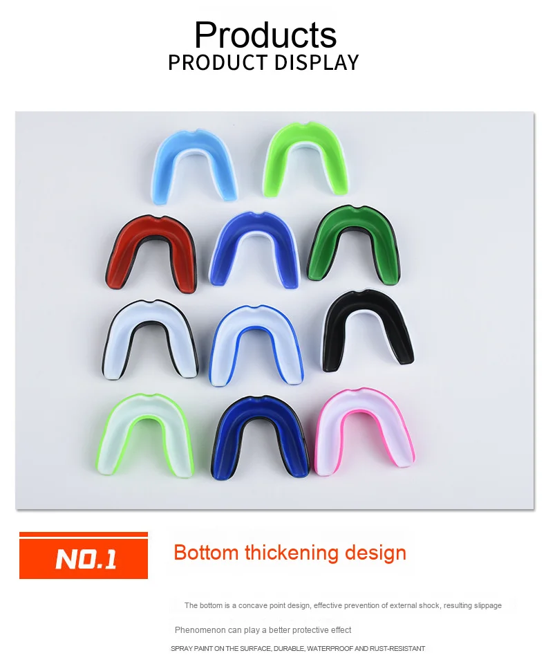 Two-Color Safety Teeth Protector Mouthguard Contact Sports Gear for Boxing MMA Football Basketball Muay Taekwondo Other Sports