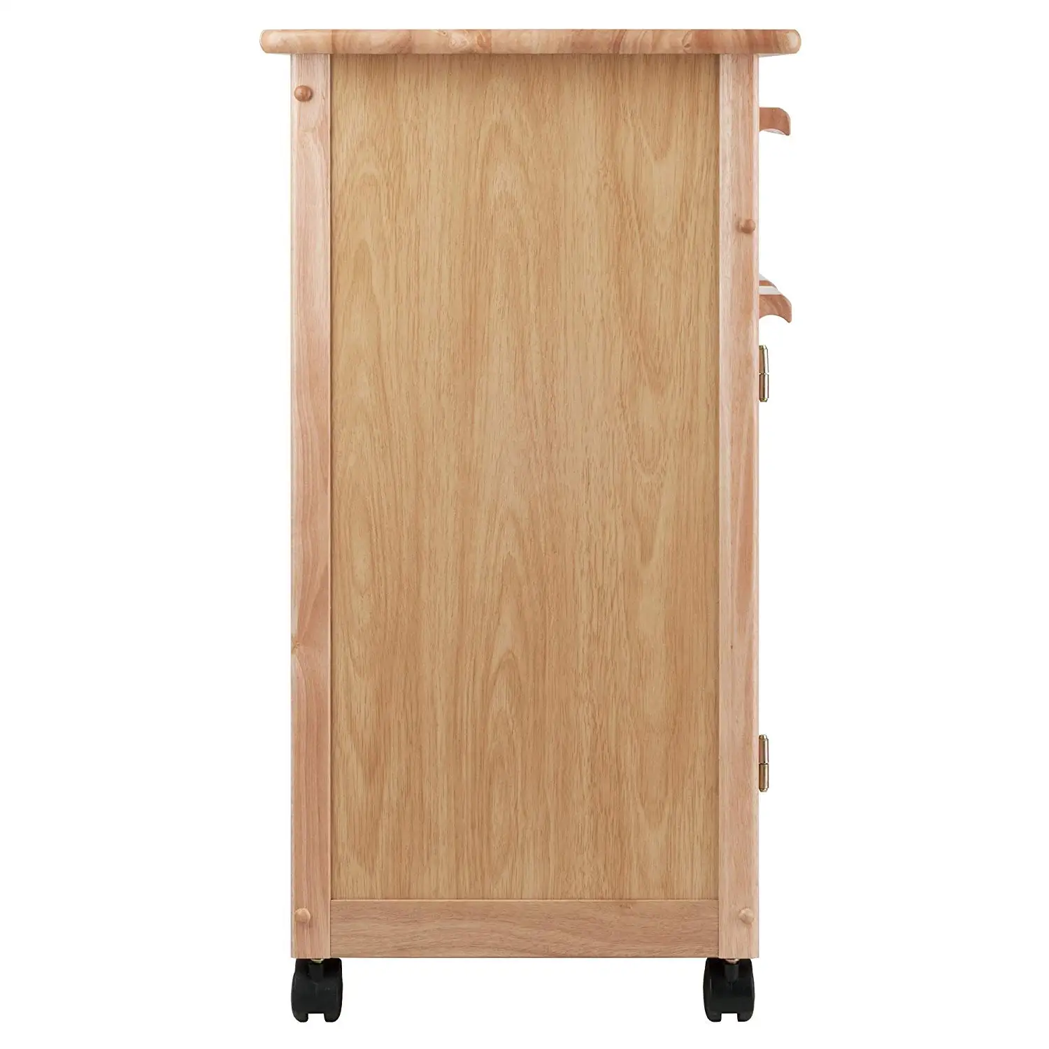 product-Wood Single Drawer Kitchen Cabinet Storage Cart Rolling Kitchen Island Natural-BoomDear Wood-2