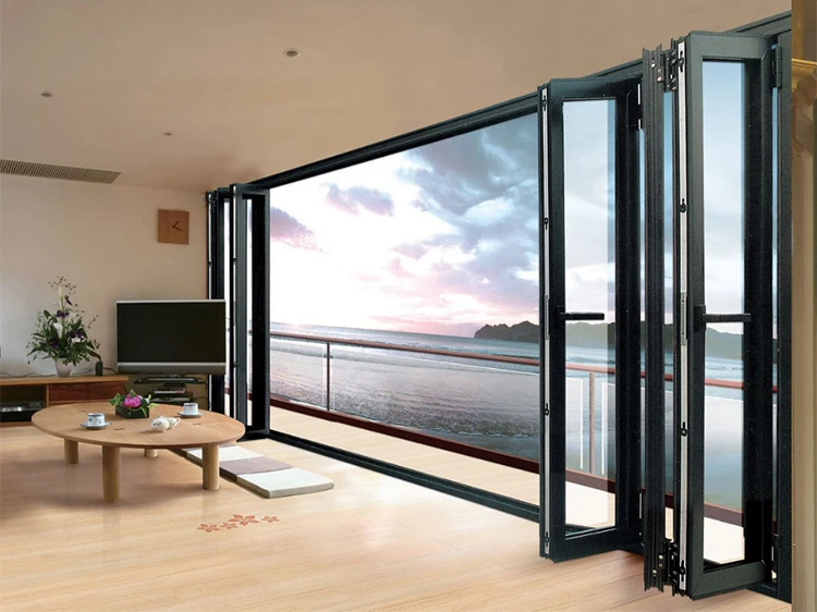Japanese style folding door partition living room balcony bedroom indoor door customized folding sliding doors