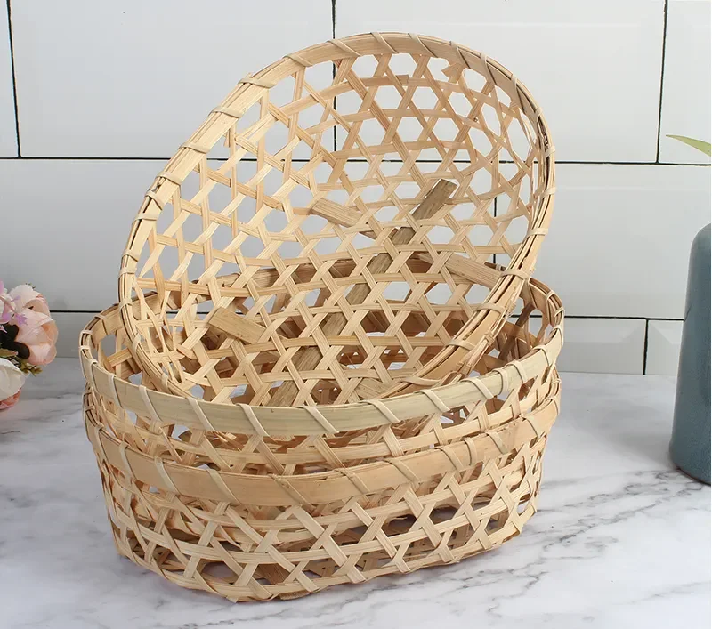 Bamboo Hand Woven Mini Round Native Egg Bamboo Basket Gift Packaging