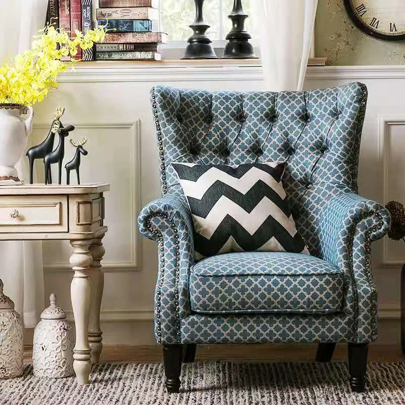 Modern Single Seater Luxury Wing Recliner Sofa Chair Relaxing Wooden Design for Hotel Gym Living Room Leisure supplier