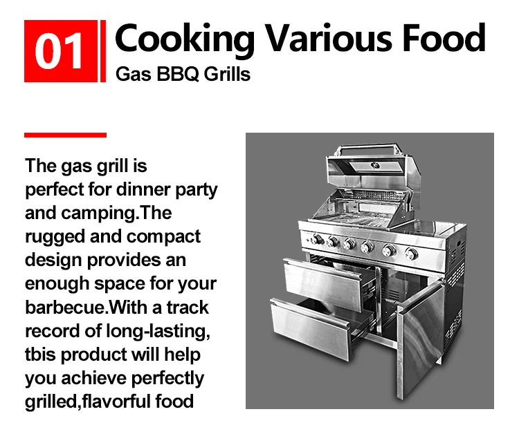 Commercial Stainless Steel Custom Gas Grill bbq for modern kitchen