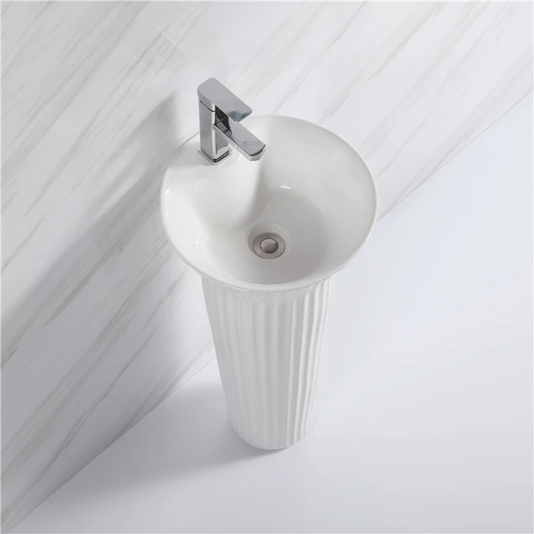 Hot sale high quality hotel washing sink ceramic sink art basin with pedestal