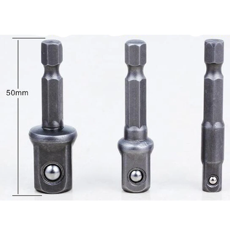 TSMILE Amazon Hot Sell Socket Adapter Drill Extension Bit Set Cr-V Hex Shank 1/4. 3/8, 1/2 Inch Drive
