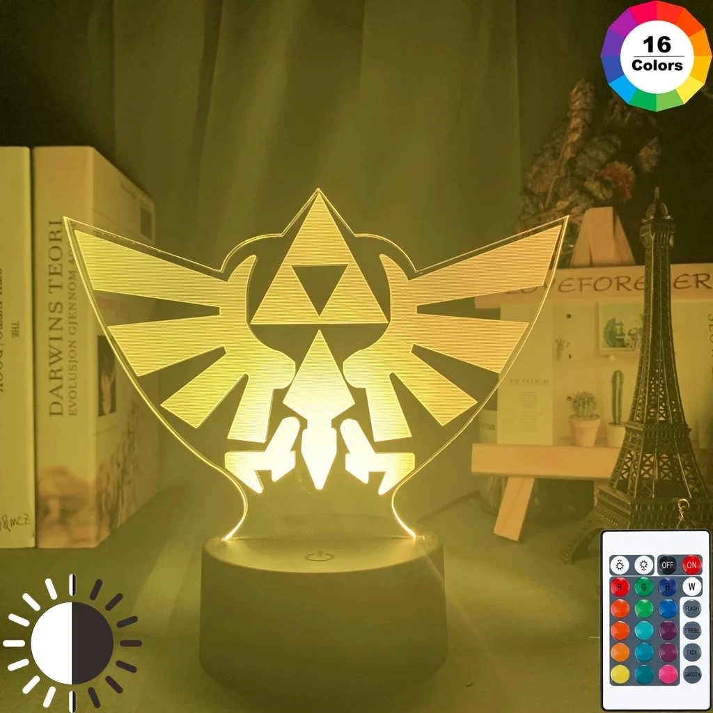 Toy Legend of Zelda Night Light 3D Acrylic LED 7Colour Touch Xmas Desk Lamp Gift 