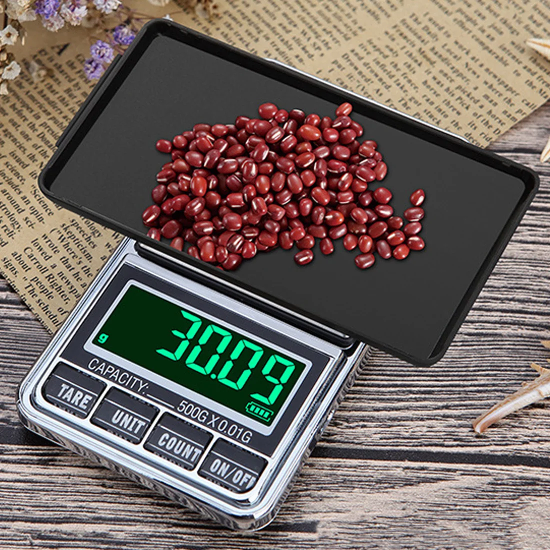 1000g x 0.01 USB Charging Small Kitchen Scale Mini Jewelry Electronic Scale