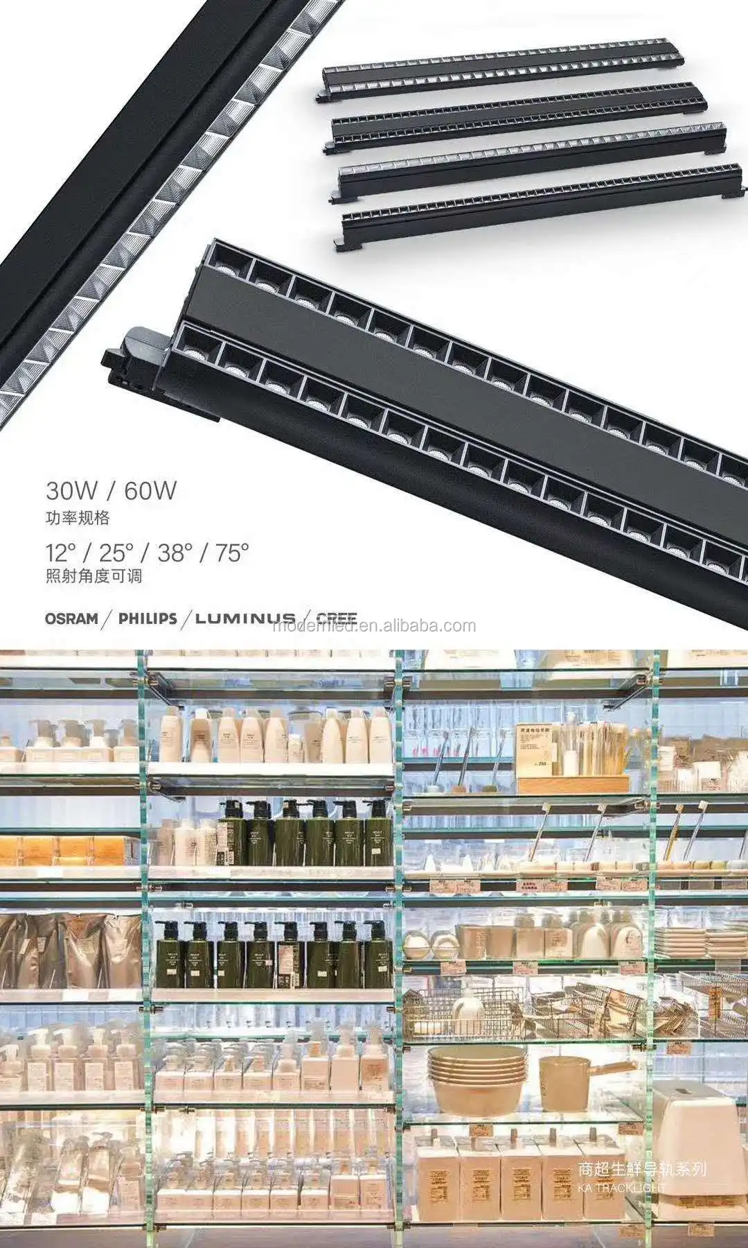 40w Led Track Trunk Light Guide Rail Light Wireless Commercial LED ...