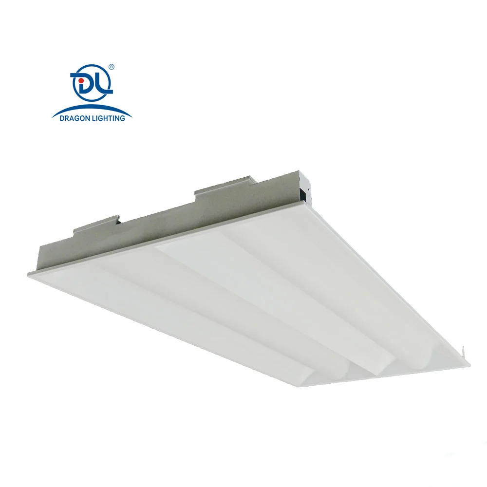 80W Metal Shell Recessed Light LED 2X4 Troffer Fixture With Diffuser