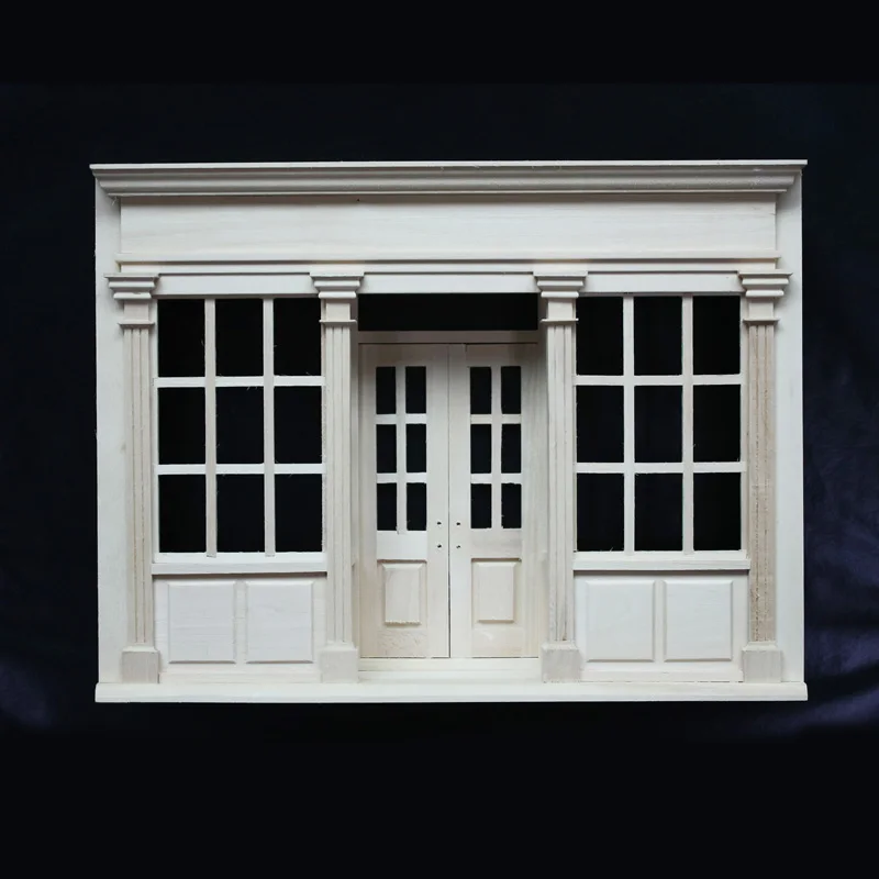 112 Wooden Doll House Miniatures Diy House Kit Shop Front Corner