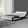 1140-1 Modern Stylish PU Synthetic Leather Double/Queen/King Size S-Shape Bed Frame with LED Light&Special Low Price