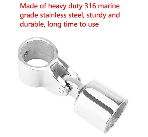 Marine Boat Awning Clamp Fitting,316 Stainless Steel 7/8in Jaw-like Slide Hinged Marine Boat Awning Hardware Fitting