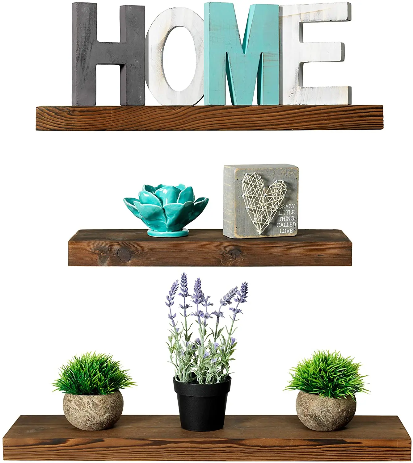 Rustic Farmhouse 3 Tier Hidden Floating Wall Wood Shelf Design Buy