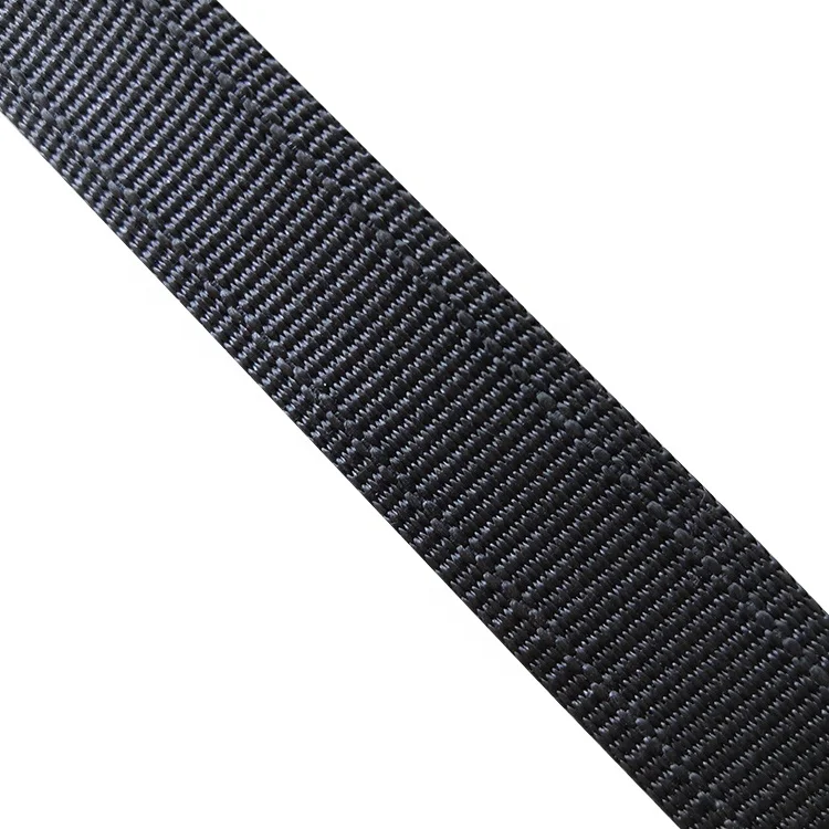 Black Color Woven Straps With Stainless Steel Wire Core Cut Resistant ...