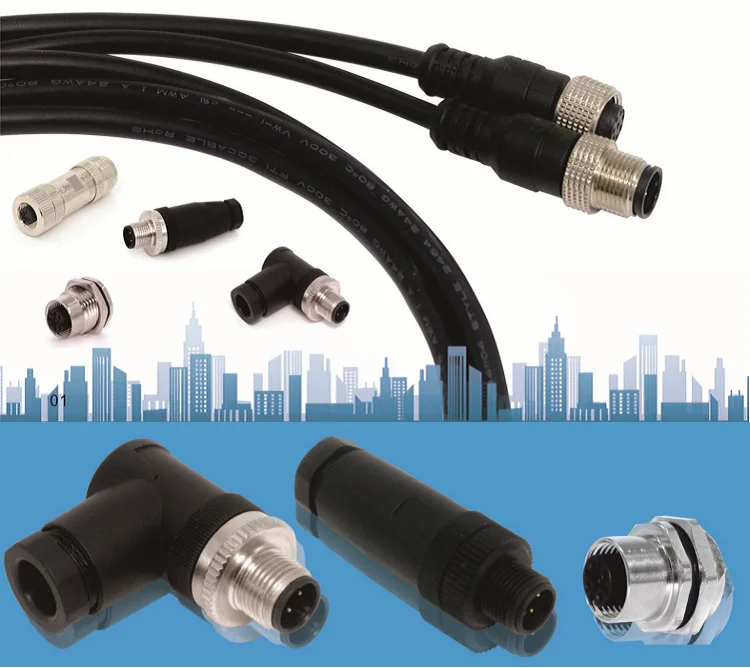 Bulkhead Female M5/m8/m12 Ip67 Waterproof Conector Wire Connectors