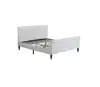 Home Life Premiere Classics Cloth Light Beige Cream Linen 45" Tall Headboard Sleigh Platform Bed with Slats King Complete Bed