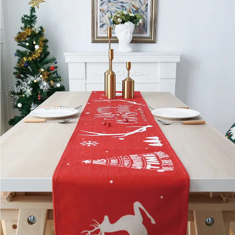 Ihome New Year Decoration Gold Words Polyester Red Christmas Table