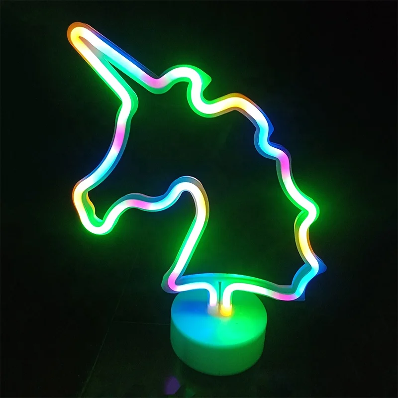 Small neon battery box independent decoration unicorn design for bedroom wedding party christmas family