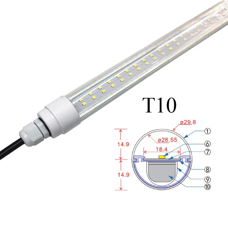 High quality 3 years warranty special design structure long life span safty 2 feet 4 feet 5 feet T10 T8 waterproof LED tubes