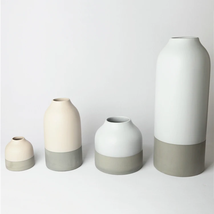 Nordic style wholesale plain cheap custom logo hotel ceramic vase .JPG