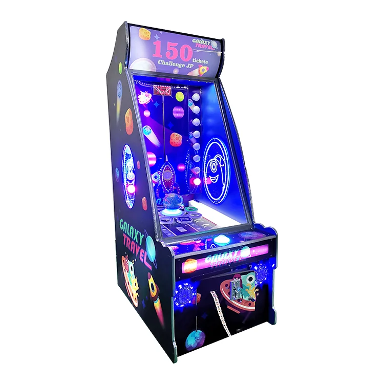Threeplus Coin Operated Amusement Shooting Ball Game Machine Arcade galaxy Travel Ticket Game with Button