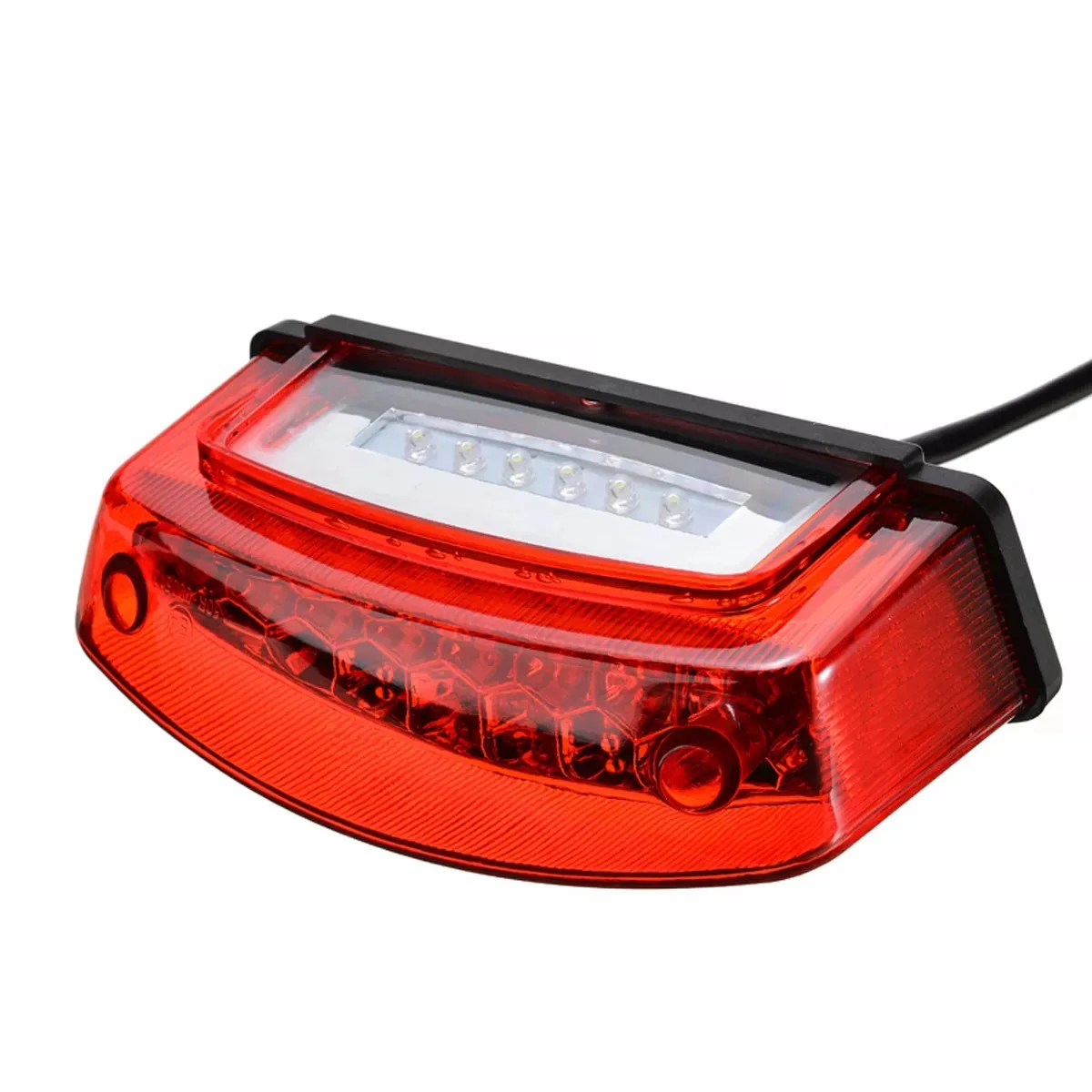 Universal 1pc 12v 21 Led Motorcycle White License Plate Light Red Tail