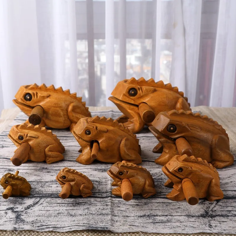 Wholesale Good Quality Handmade Wooden Croaking Frog
