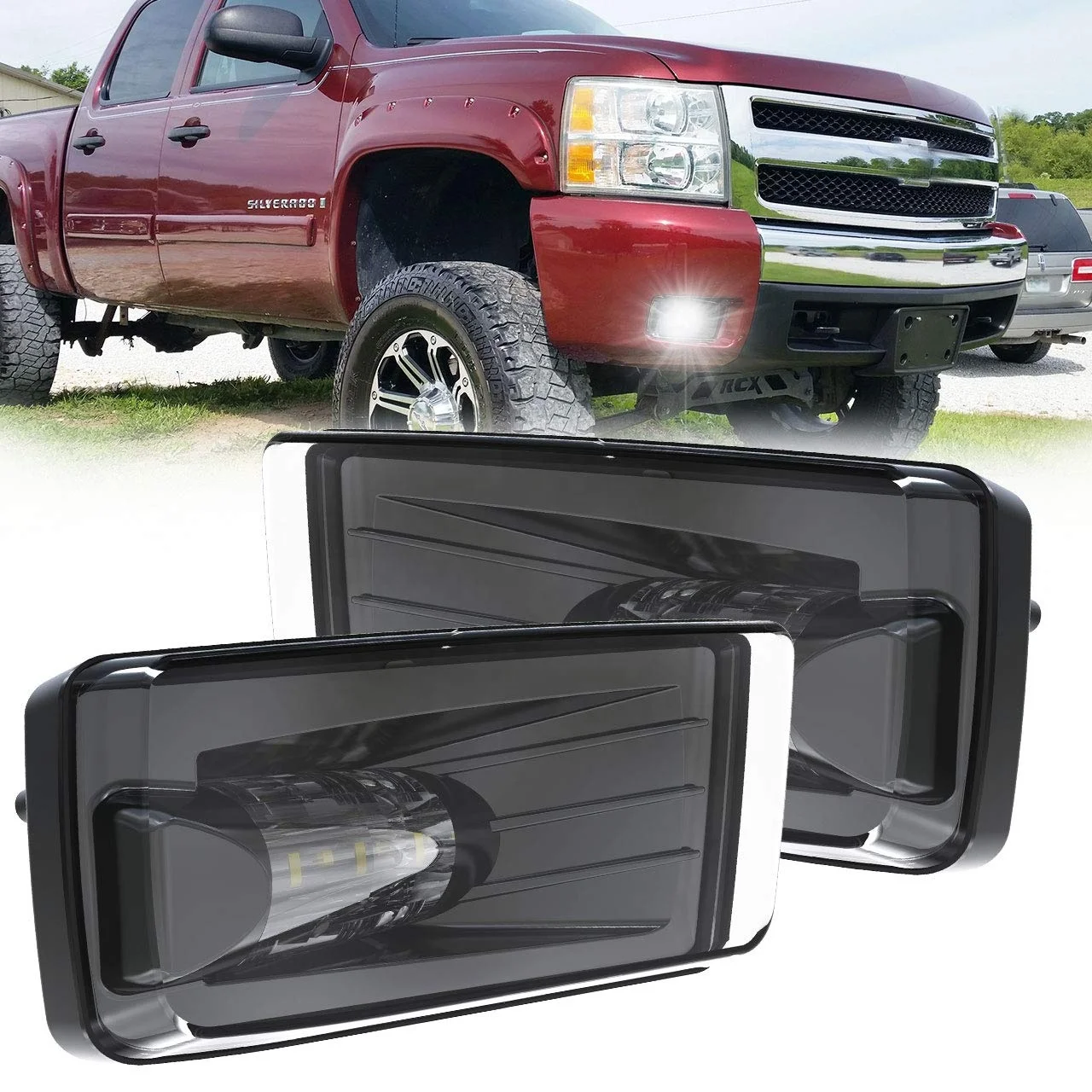 led Fog Lights for Chevrolet Silverado 1500 2500 3500 2008-2014/ Avalanche 2007-2011/ Suburban 2007-2014/Tahoe 2007-2014