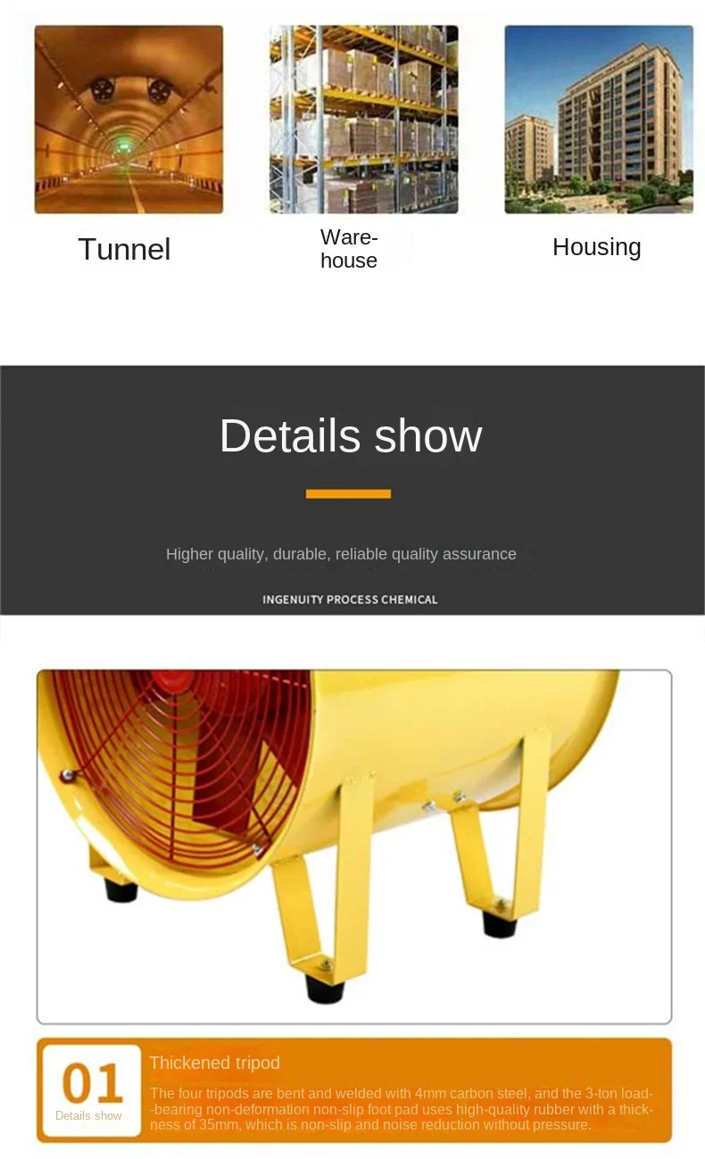 Paint Marine Axial Fan, BSFT-200-500mm, Portable - detail 22