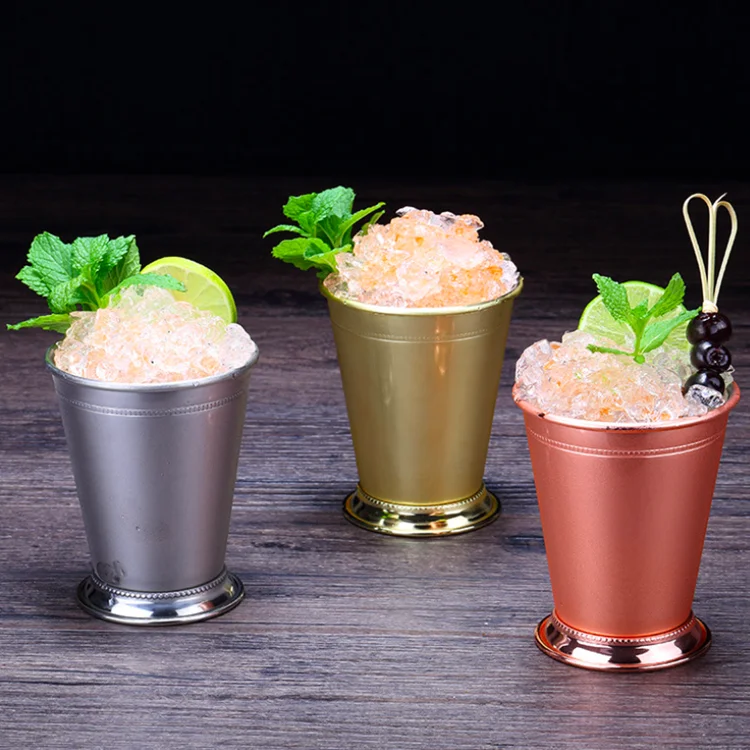 Custom Nickel Plated Beautifully Beaded Trim Edging Cup 12 Oz Moscow Mule Mint Julep Cup