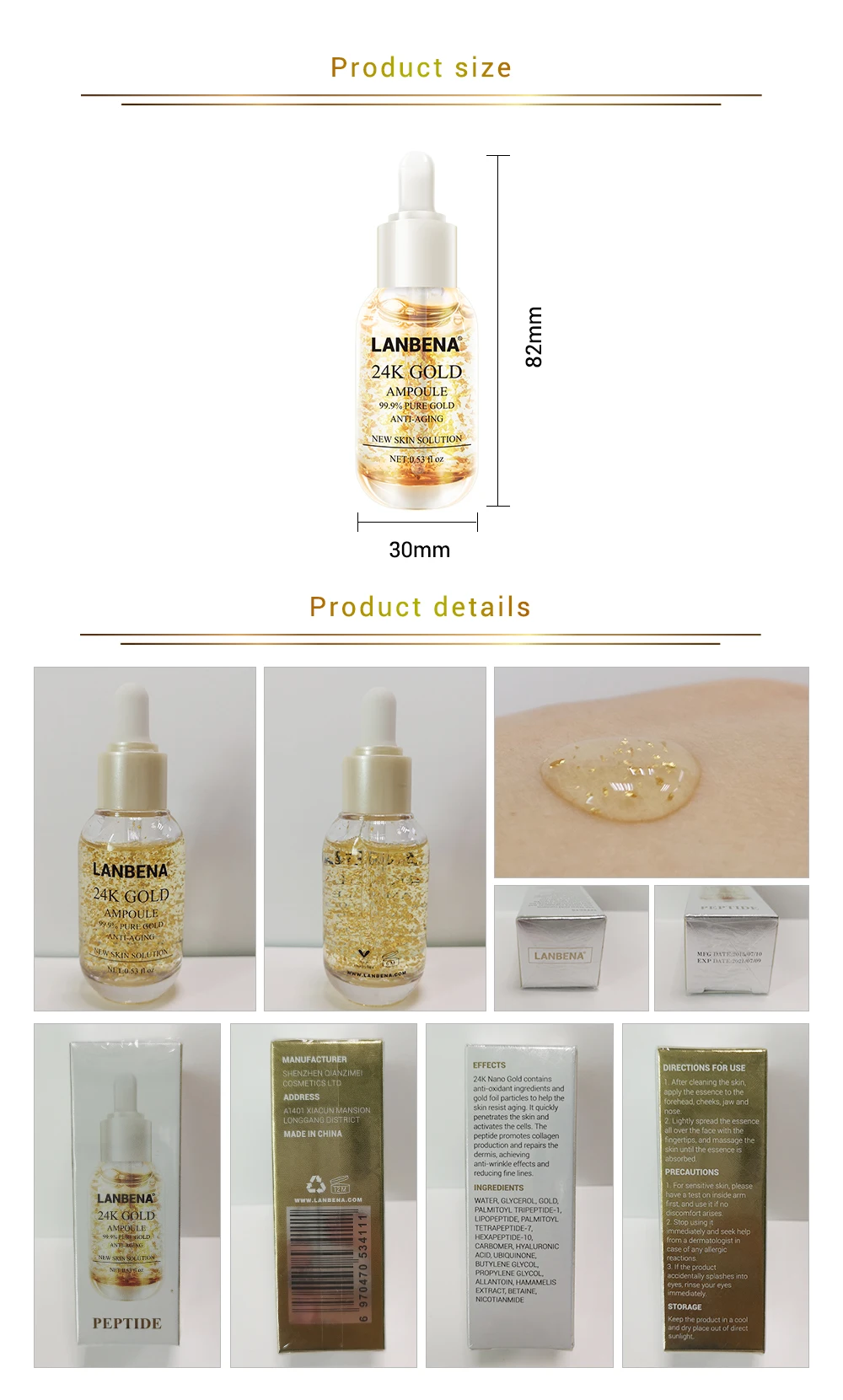 lanbena 24k gold serum