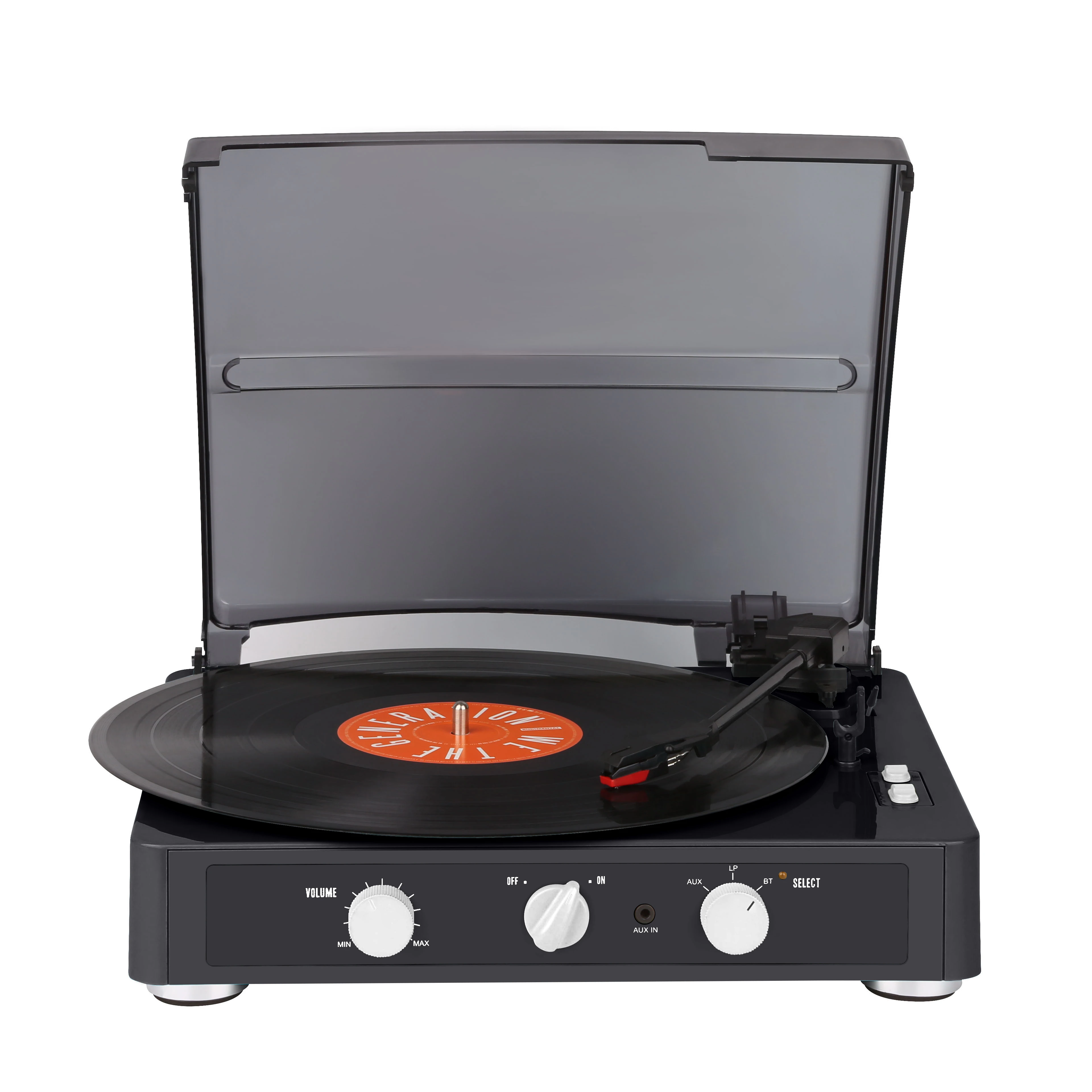 
Top Selling OEM Bluetooth Record Player Streaming with Speaker 3 Speed with Stereo Speakers Rechargeable Battery Up to 4 Hours 