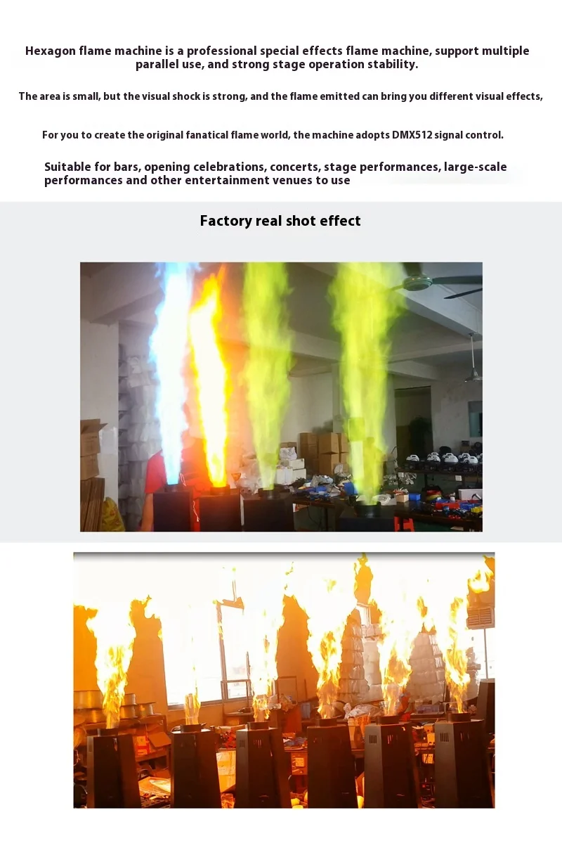 DMX512 Controlled LED Flame Jet Lighting for Outdoor Weddings