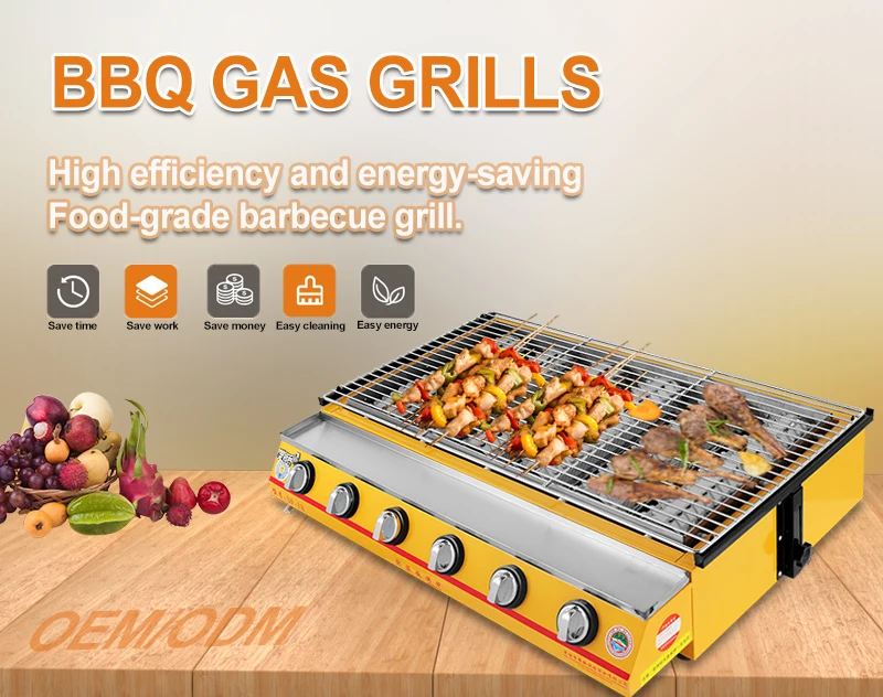Professional Table Top Round Portable 4 burnre  bbq gas oven gas grills