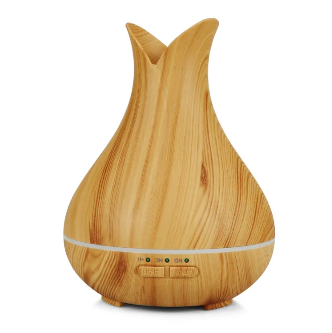 Amazon Hot Sales Ultrasonic Wood Grain 150ml Oil Aroma Humidifier Diffuser Nightlights for Home