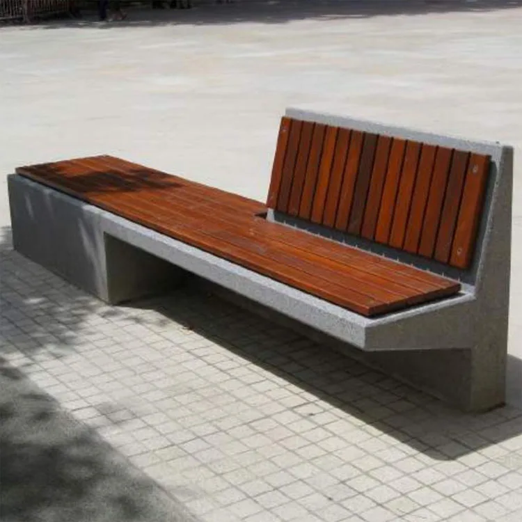 High Quality Wood And Concrete Benches Grc Outdoor Wooden Bench Outdoor