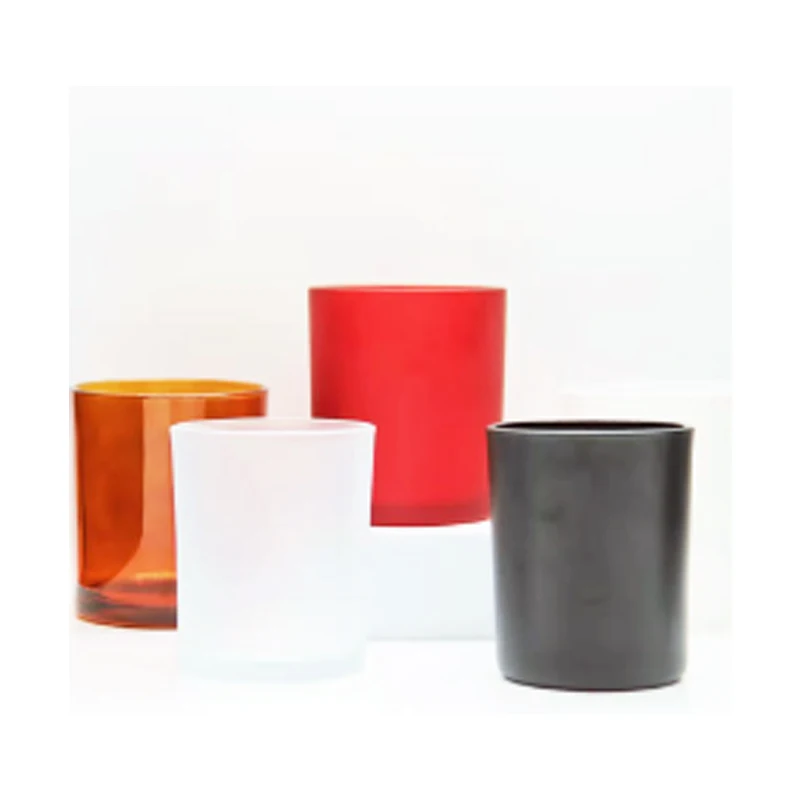 Wholesale Colorful Frosted Glass Candle Jar Empty Bulk Candle Jars