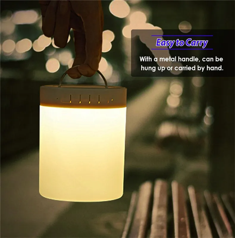 Bedside Table Night Light Bluetooths Portable Wireless Touch Control Color LED Speaker TF Card AUX-in Support - ANKUX.COM