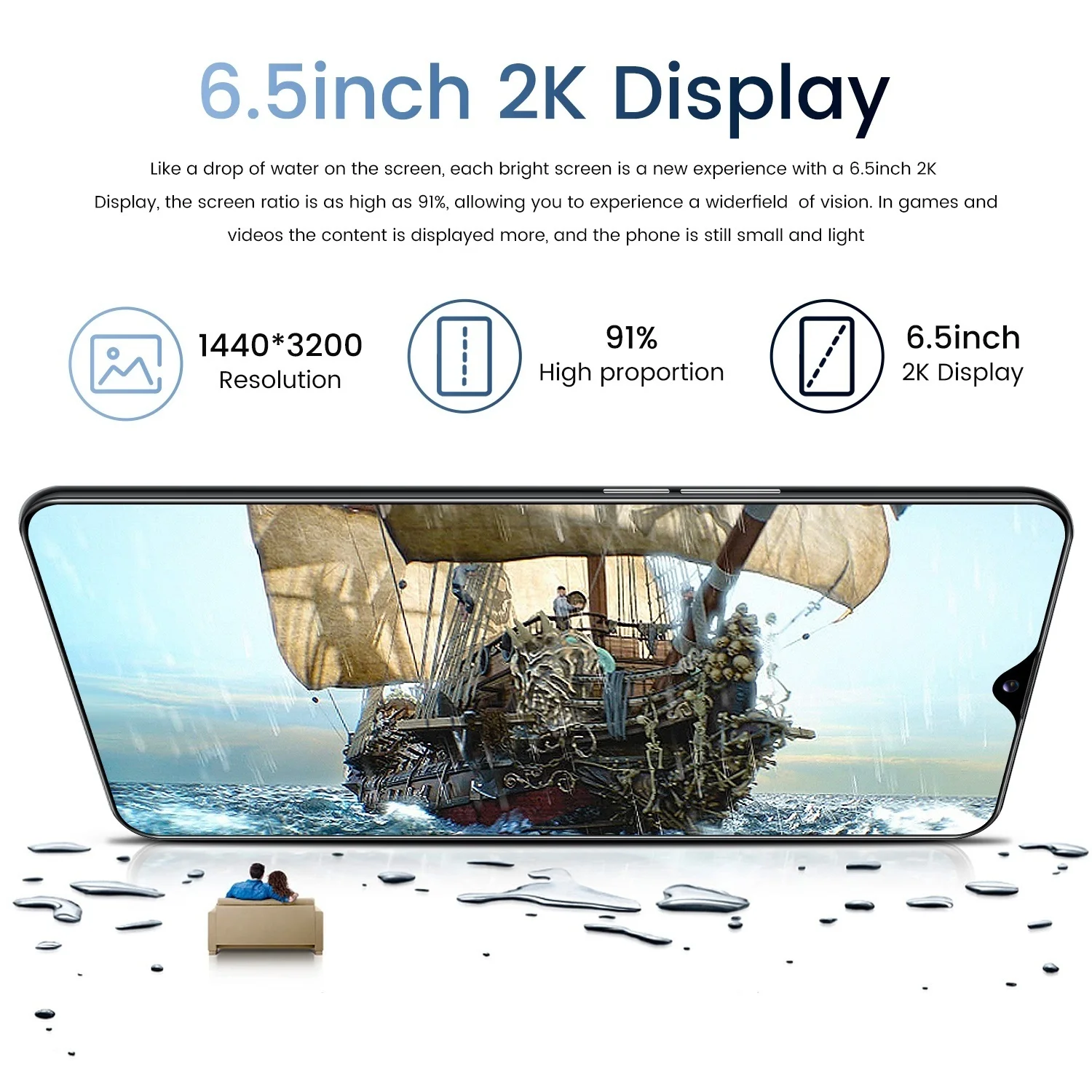 Big Screen custom cell phone S30U+ android bluetooth 6.5 Inch cheap android mobile smartphone wholesale