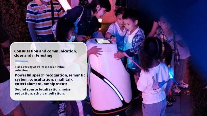 Hotel Robot with Elevator Access Front Desk Reception & Cross-Floor Multi-Function Delivery Plastic Guide Service Robot factory