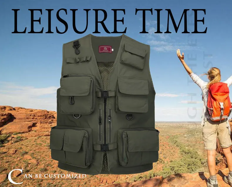 IAMZHL fishing vest quick-drying breathable multi-pocket mesh jacket photography outdoor sports trekking vest fish vest black,5XL 