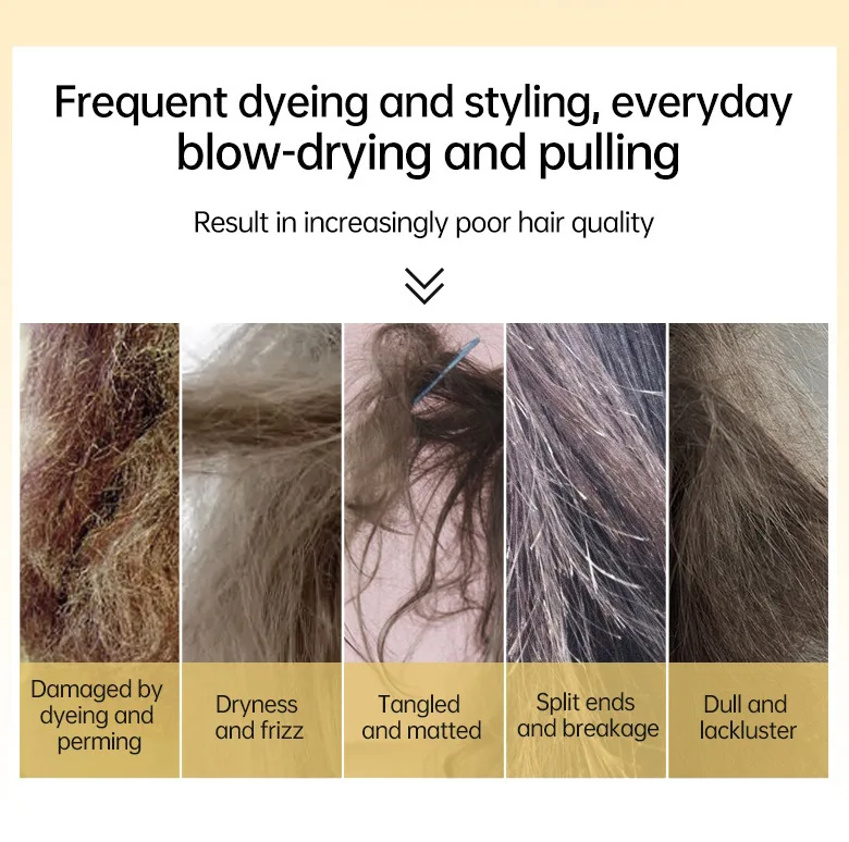 PURC有机无蒸汽免洗2合1发膜护发霜，用于受损/干燥的头发-光滑修复毛躁干燥蓬松