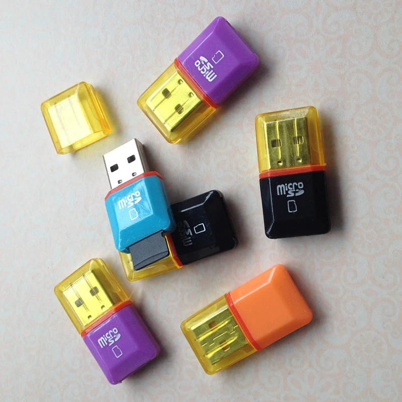 Portable Mini Diamond USB 2.0 Hi-Speed Micro SD SDHC TF Card Reader Random Color - ANKUX.COM