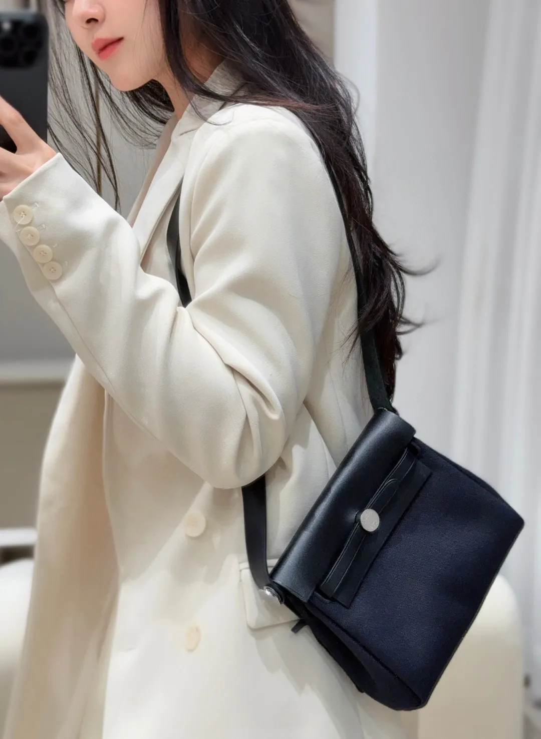 Miniherbag2025 moda kadın Crossbody omuzdan askili çanta yönlü Mini tuval ZIP kapatma tek kayış Polyester astar