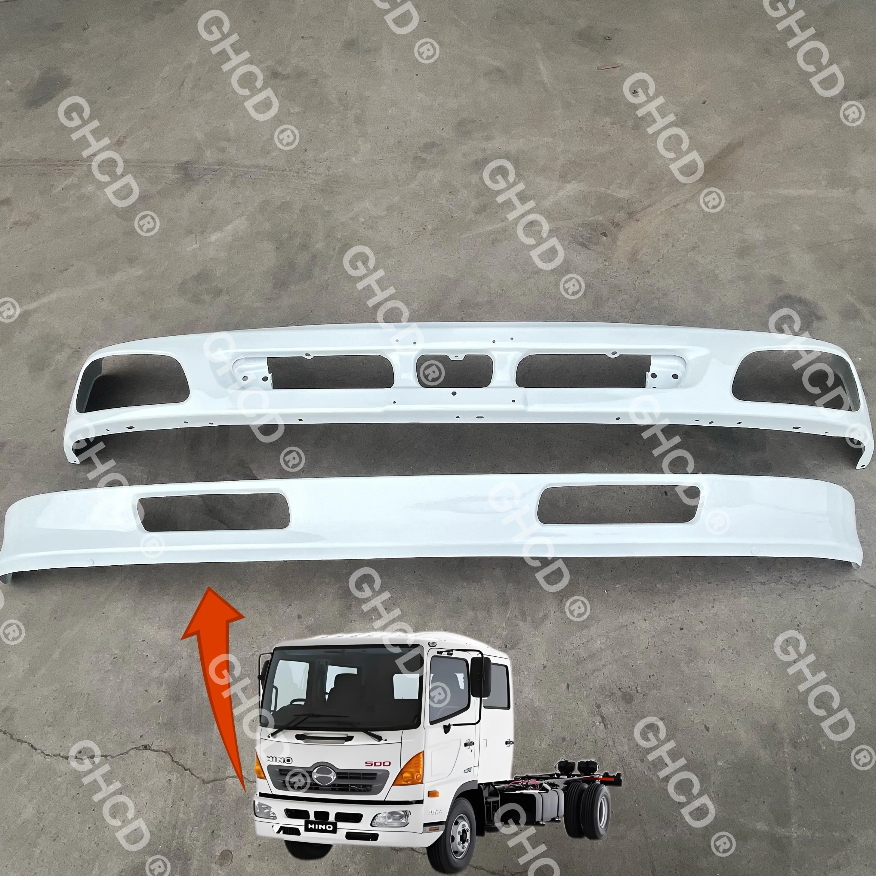 GHCD High Quality/Factory Price Japanese Truck White Upper and Lower Bumper for HINO Profia 500 supplier