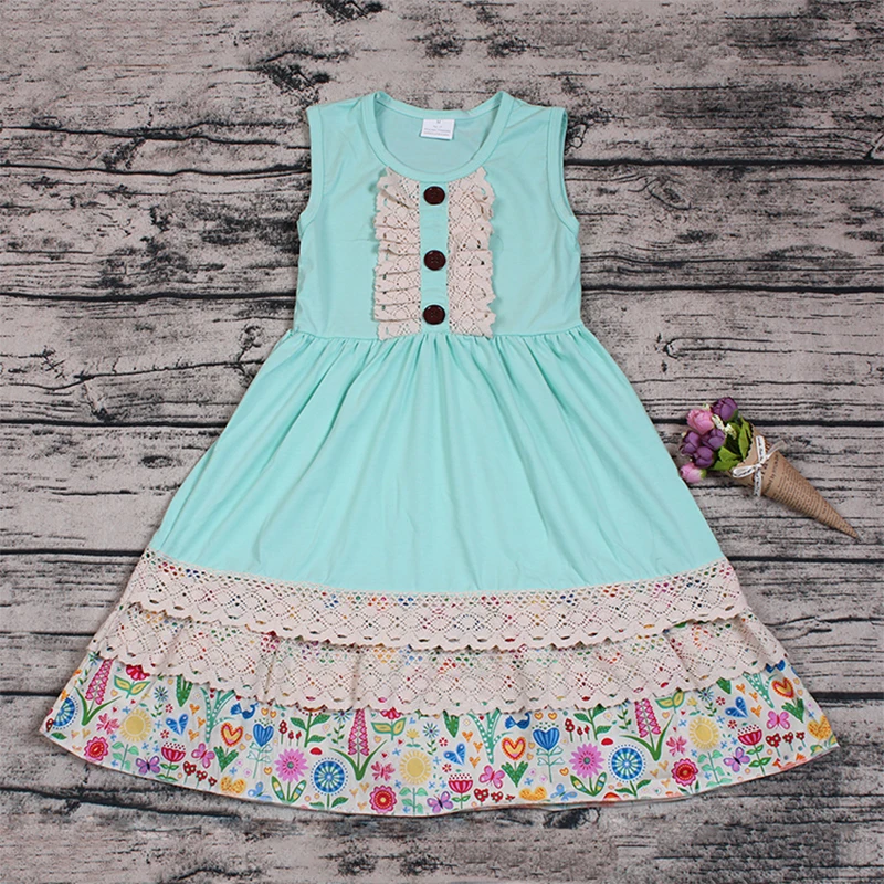 Summer Casual Baby Girl Dress Toddler Clothing Solid Color Dress