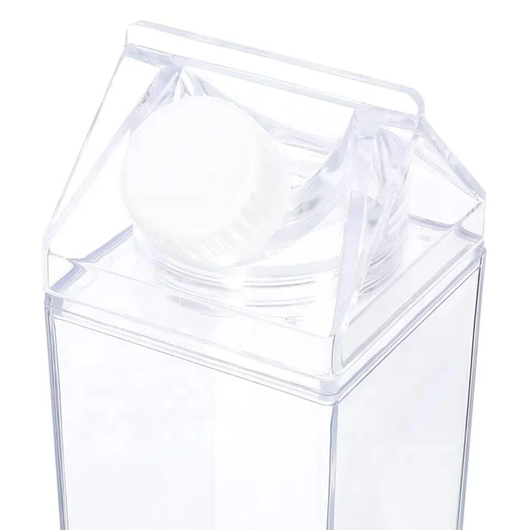 1000ml Plastic Clear Milk Carton Water Bottle Bpa Free Reusable